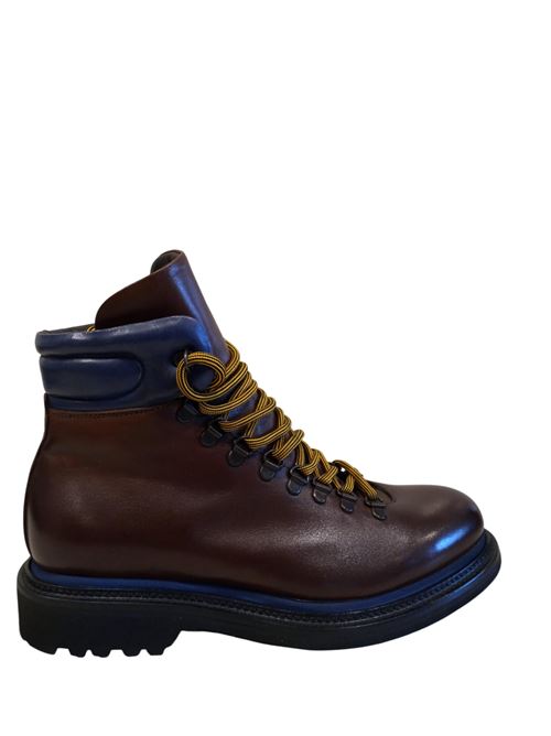 Brown and blue leather combat boots MARECHIARO 1962 | 5932 9569.BLU